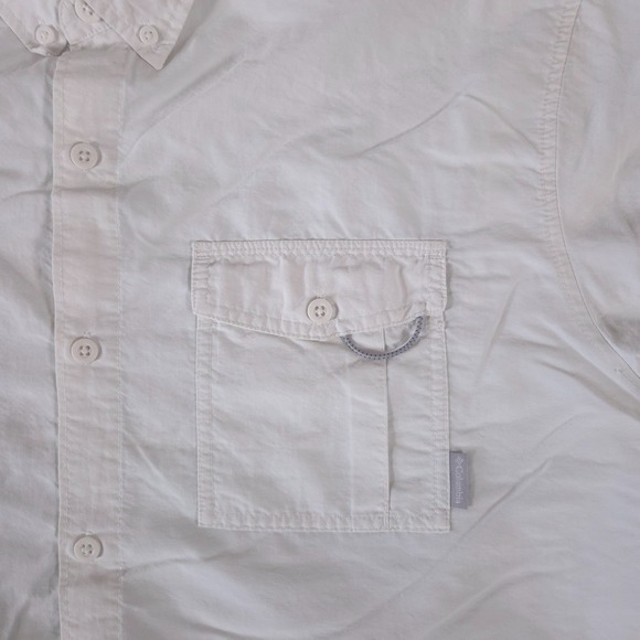 Columbia Shirt Mens XL White Button Up Omni-Shade Short Sleeve Vented Fishing - Picture 8 of 14